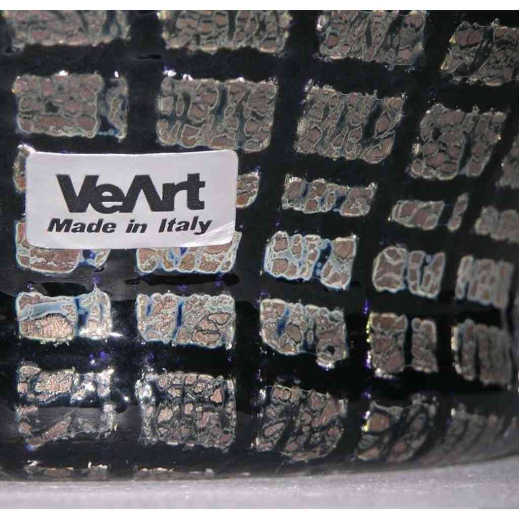 VeArt 1960s Pair of Black Glass Lamps with Speckles - Cosulich Interiors & Antiques