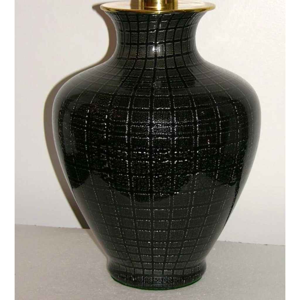 VeArt 1960s Pair of Black Glass Lamps with Speckles - Cosulich Interiors & Antiques