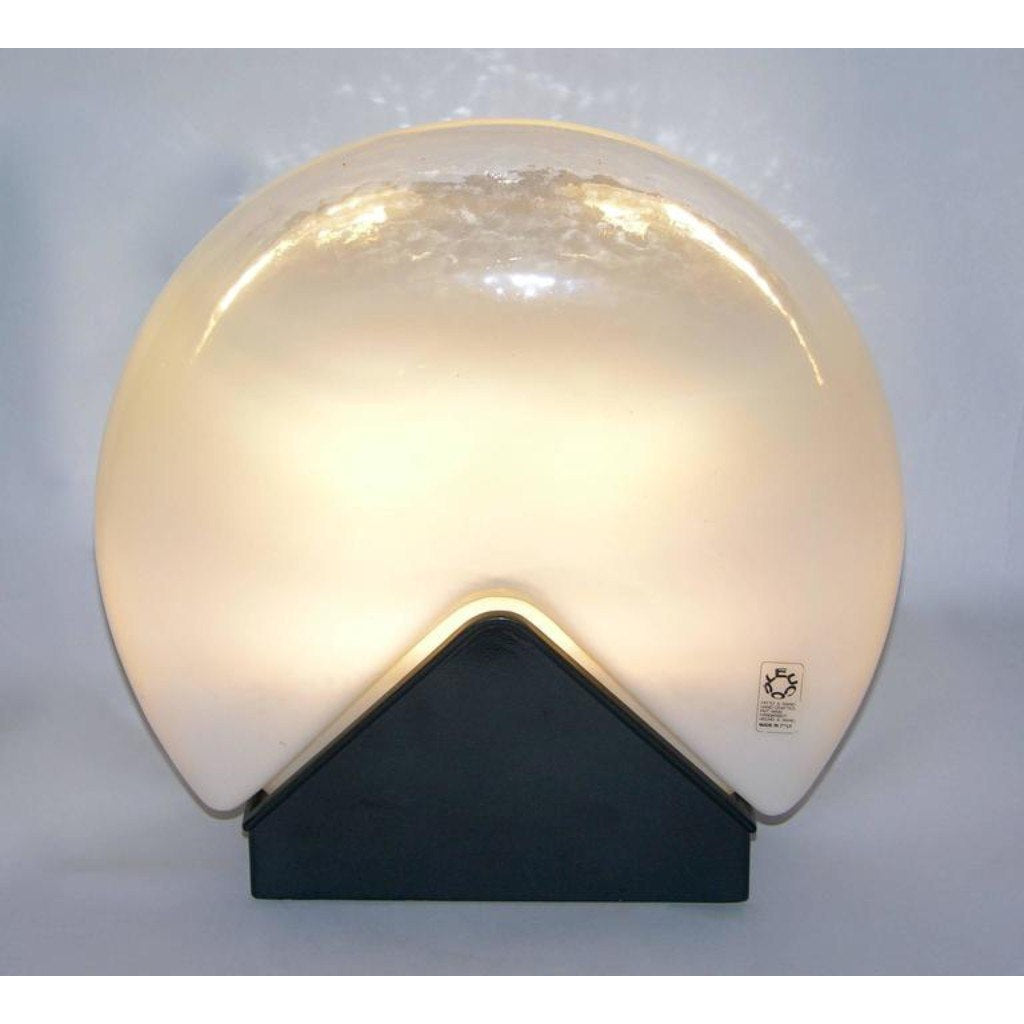 Roberto Pamio for Leucos 1970s Italian Pair of Black and White Glass Lamps - Cosulich Interiors & Antiques