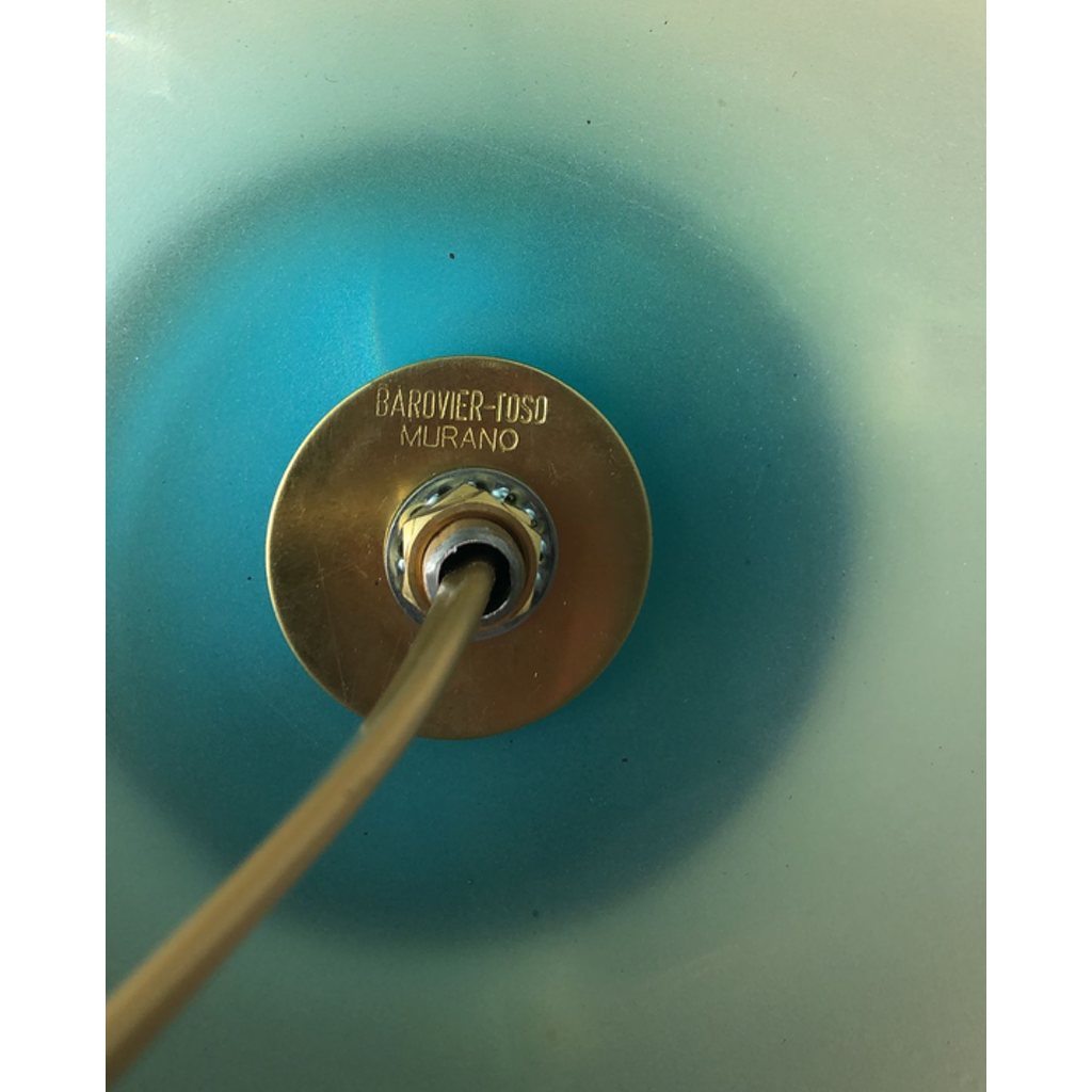 Barovier Toso Contemporary Italian Modern Aqua Blue Murano Glass Organic Lamp