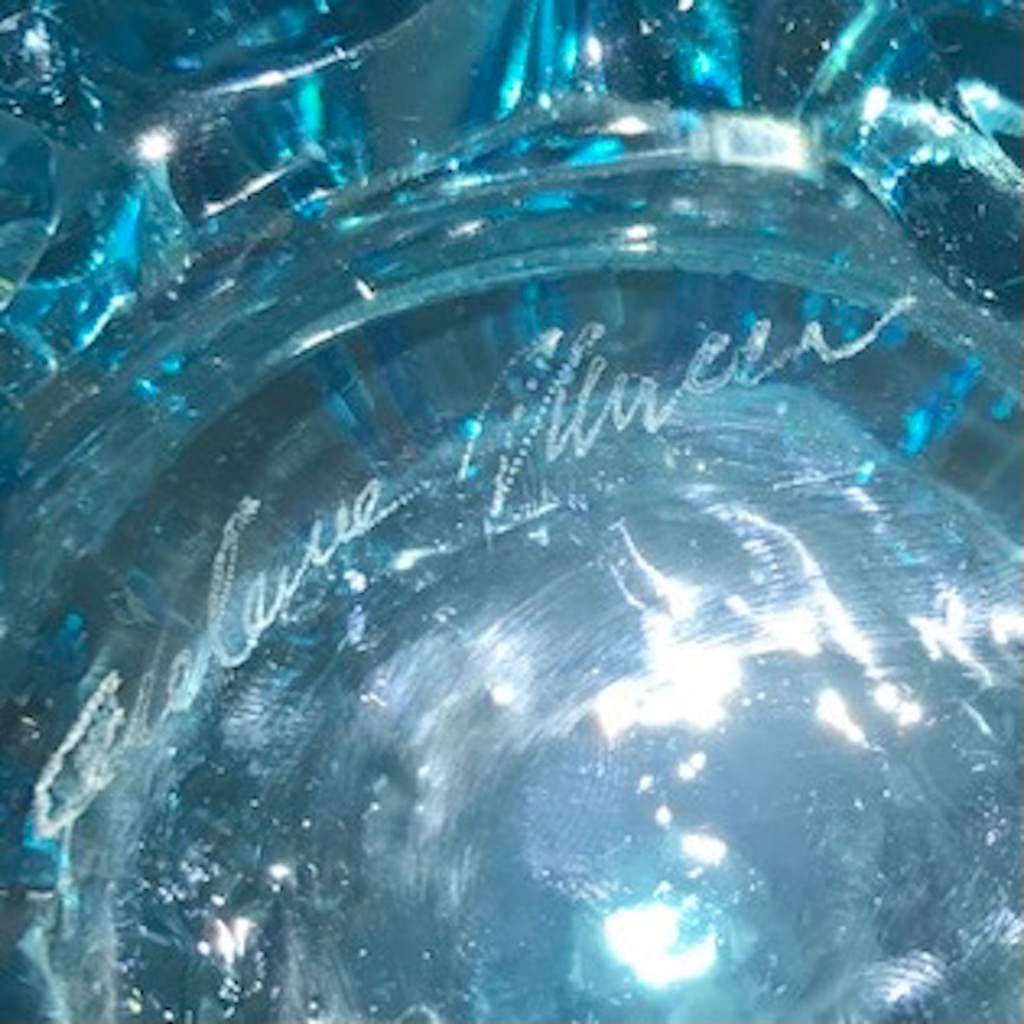 2000s Cenedese Italian Pair of Aquamarine Blue Rostrato Murano Glass Ovoid Vases
