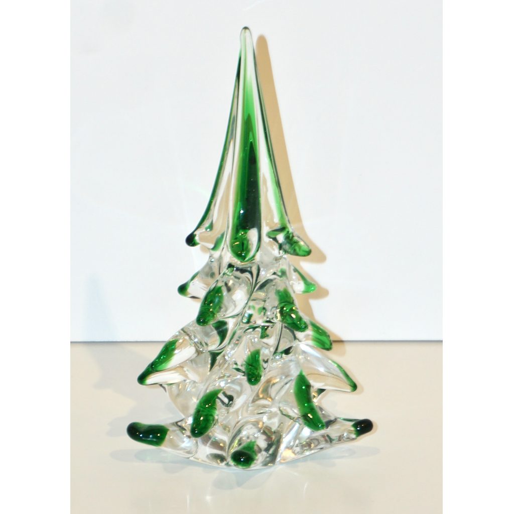 Cenedese 1980 Italian Modern Forest Green Spike Murano Glass Tree Sculpture