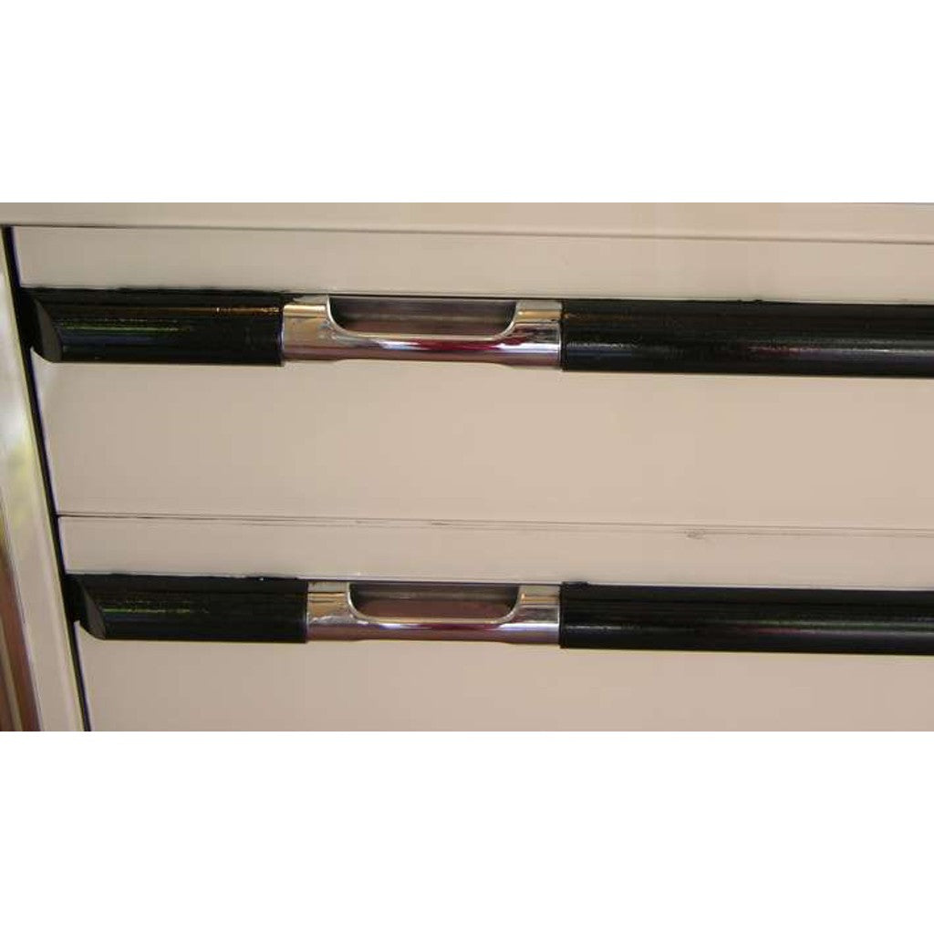 1970s Italian Design Floating Ivory White and Black Chest or Side Table/Console - Cosulich Interiors & Antiques