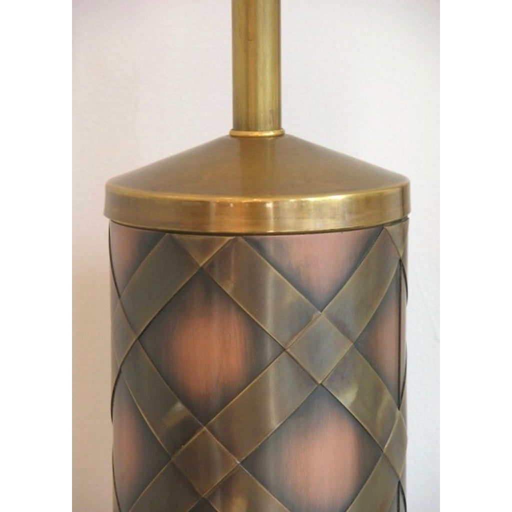1950s Very Attractive Vintage Pair of Copper and Brass Table Lamps