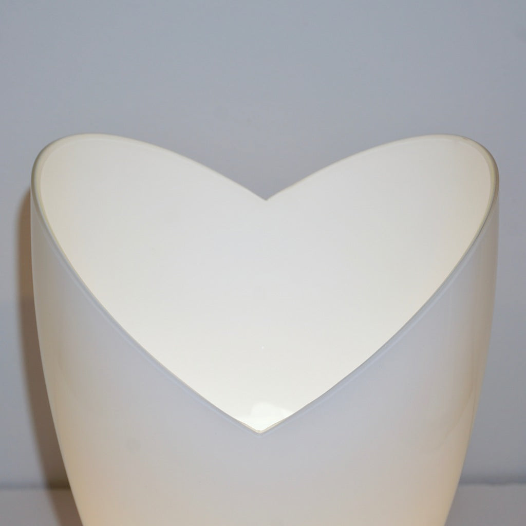 1970s Italian Pair of Satin Nickel & White Glass Tulip Table Lamps by Tronconi