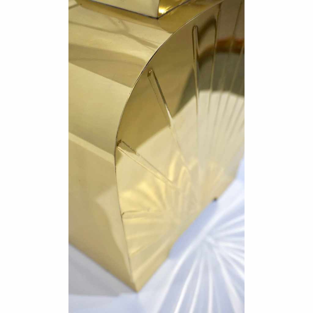 1970s Chapman Vintage Art Deco Design Pair of Hollywood Regency Gold Brass Table Lamps