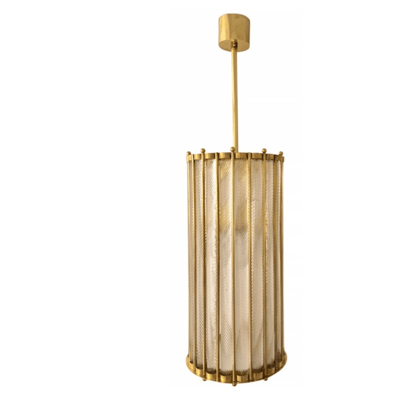 Italian Brass Crystal Murano Glass Customizable Lantern / Chandelier