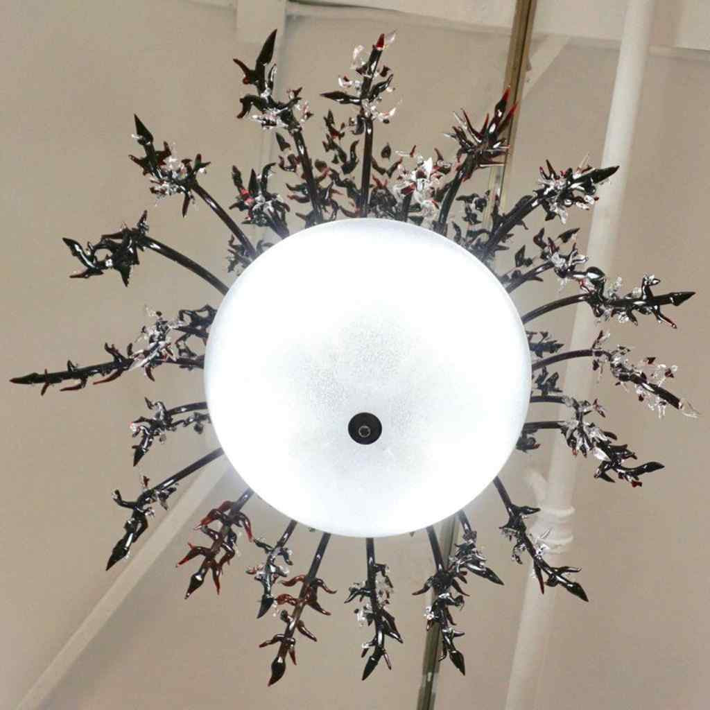 1980s Modern Italian White Murano Glass Chandelier with Organic Coral like Decor - Cosulich Interiors & Antiques