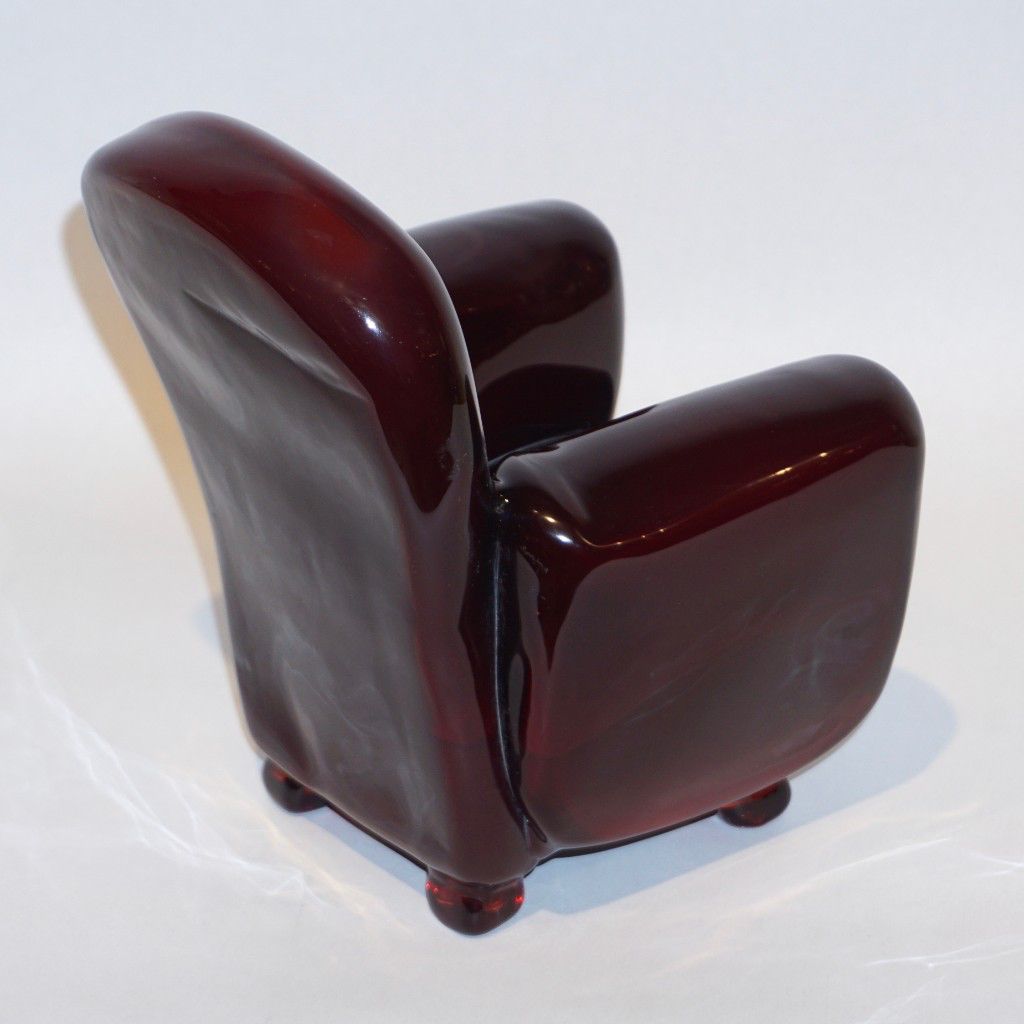 Pino Signoretto 1980s Italian Burgundy Red Murano Glass Miniature Armchair - Cosulich Interiors & Antiques