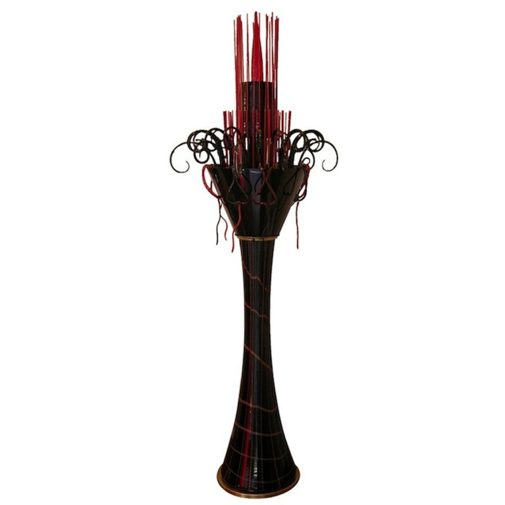1980s One-of-a-Kind Red and Black Murano Glass Pair of Floor Lamps - Cosulich Interiors & Antiques
