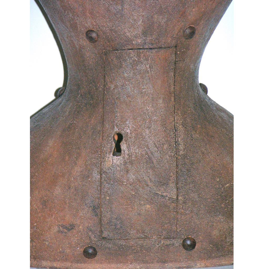 Contemporary Italian Sculpture of a Modern Bust in Brown Terracotta with Keyholes - Cosulich Interiors & Antiques