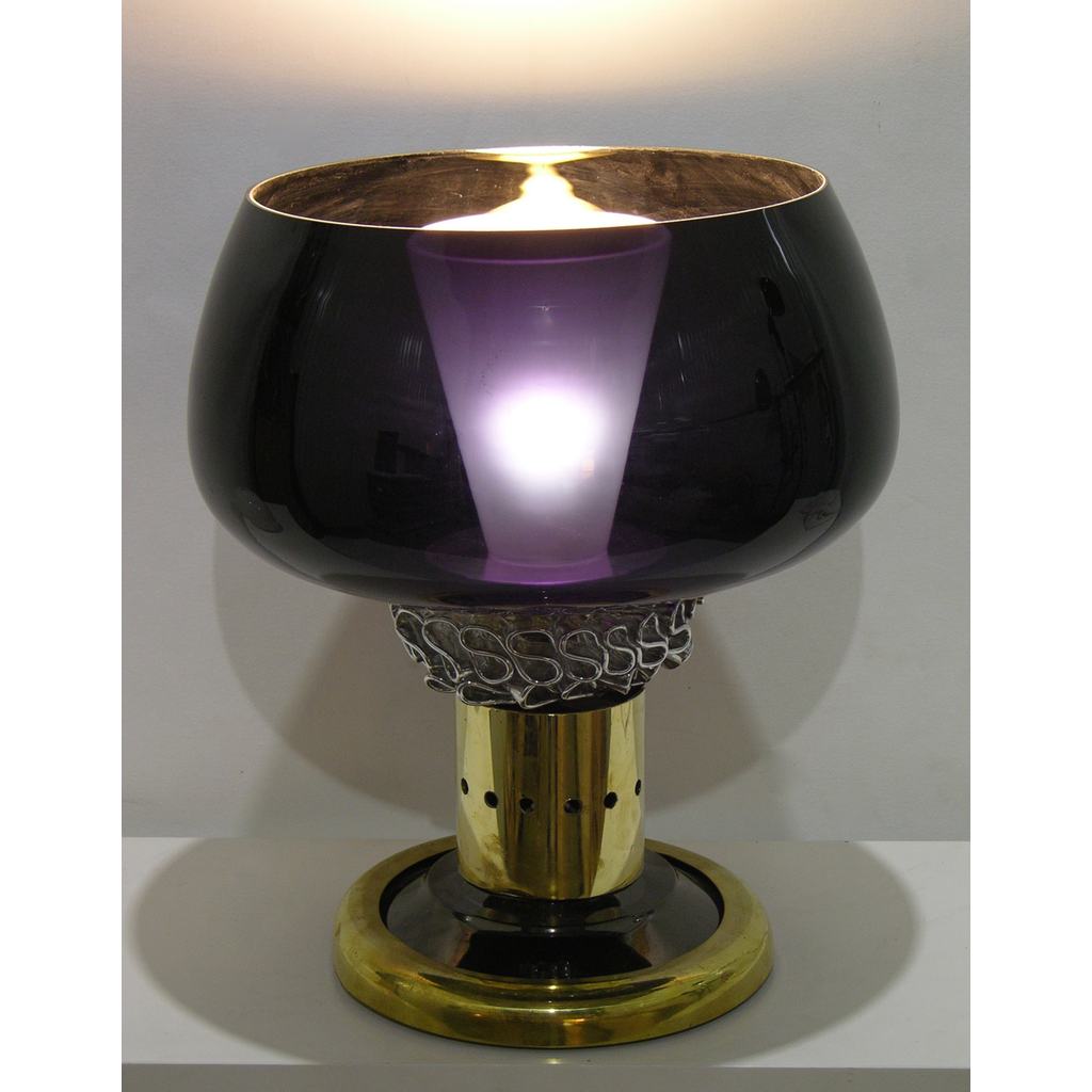 Seguso Vetri d'Arte Italian Grand Pair of Brass & Black Murano Glass Lamps - Cosulich Interiors & Antiques