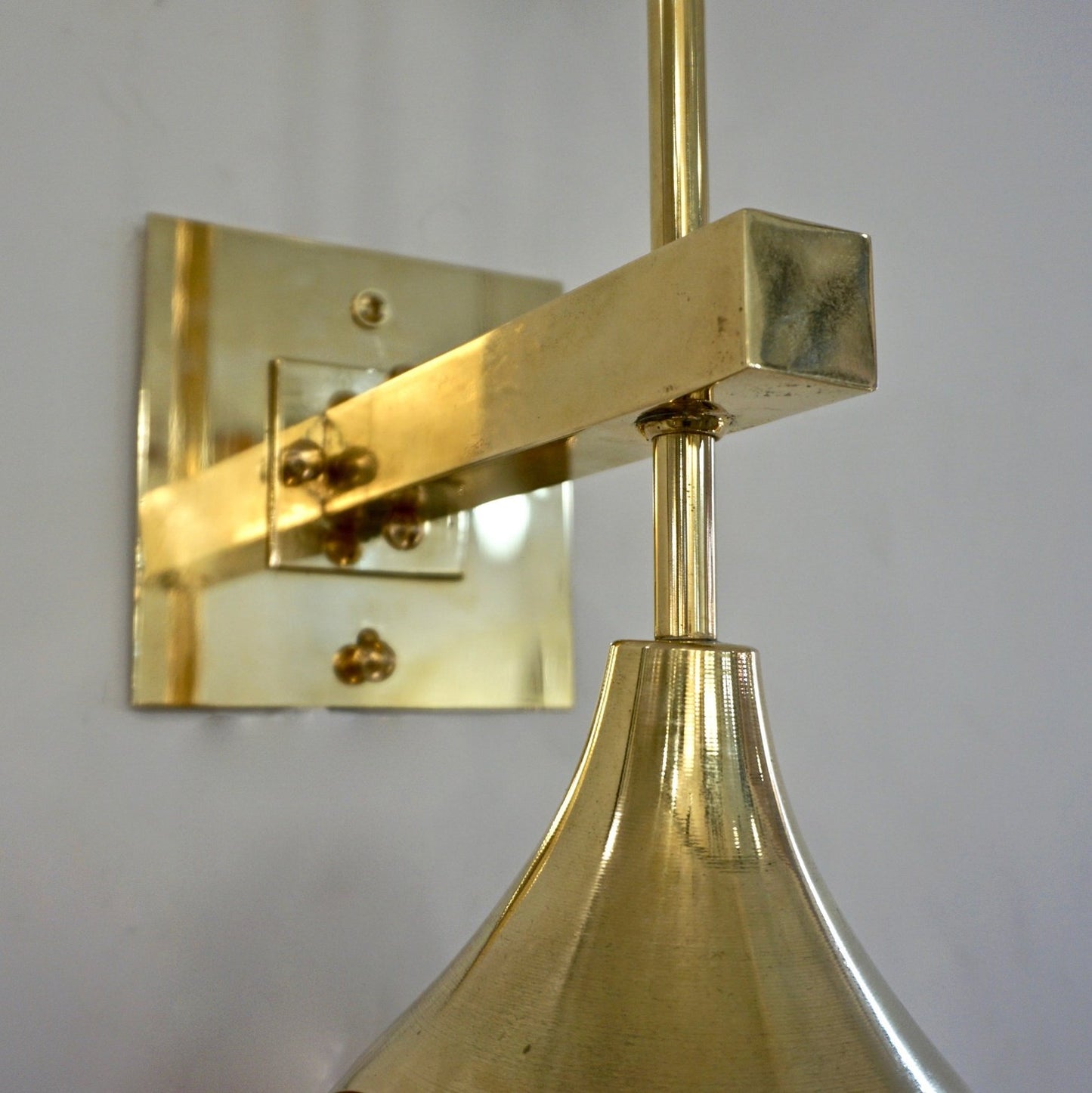 Contemporary Italian Pair of Two Globe Turquoise Murano Glass Brass Sconces