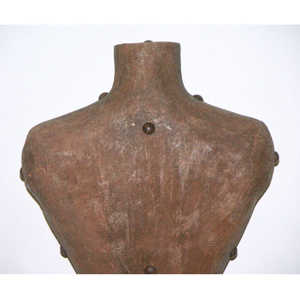 Contemporary Italian Sculpture of a Modern Bust in Brown Terracotta with Keyholes - Cosulich Interiors & Antiques