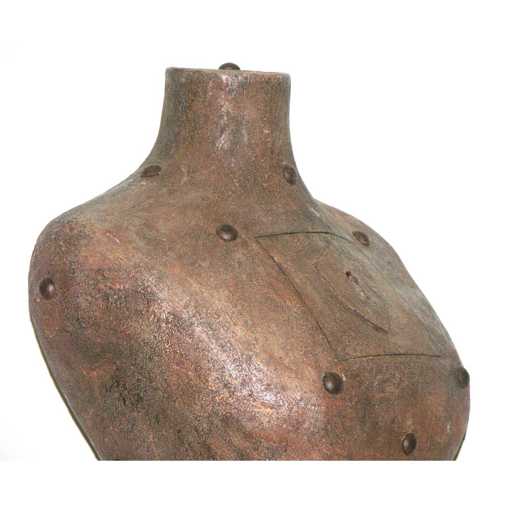 Contemporary Italian Sculpture of a Modern Bust in Brown Terracotta with Keyholes - Cosulich Interiors & Antiques