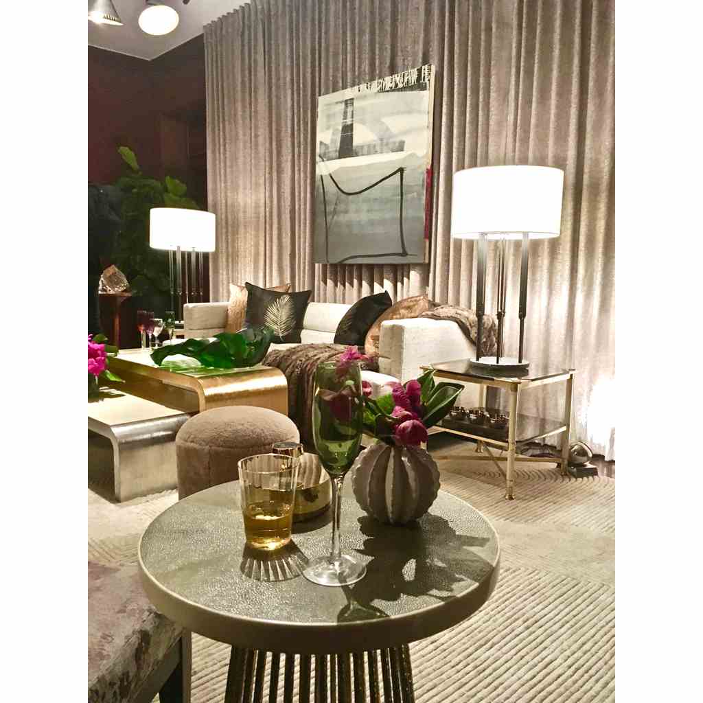 Vivai del Sud 1970s Rare Pair of Smoked Glass and Ivory Brass Side Tables - Cosulich Interiors & Antiques