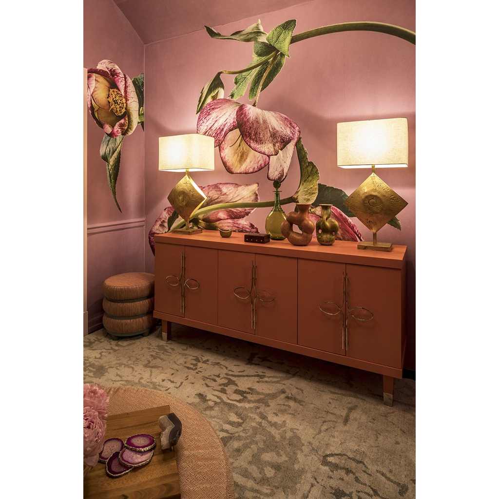 Italian Design Contemporary Pair of Brutalist Cast Bronze Double Lit Lamps - Cosulich Interiors & Antiques