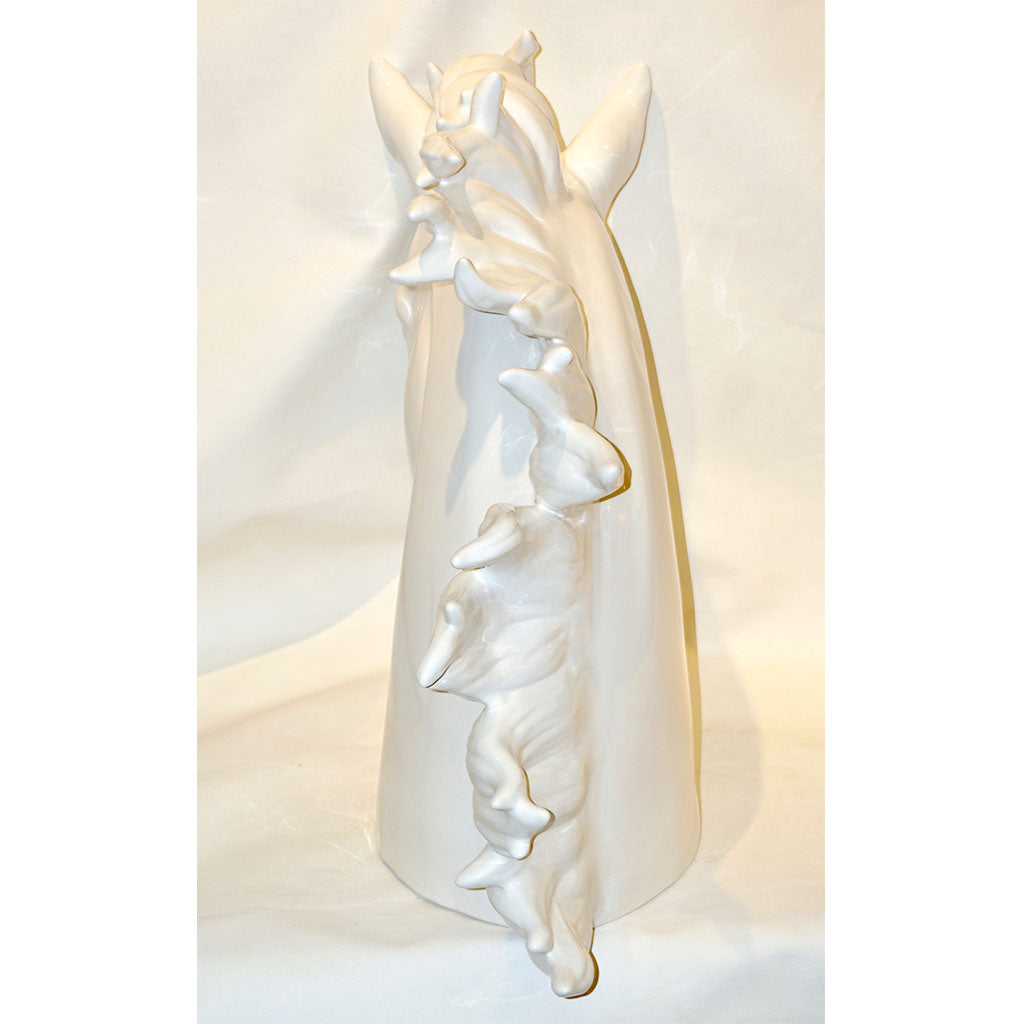 Modern Italian Design Oversized Black and White Ceramic Horse Head Sculptures - Cosulich Interiors & Antiques