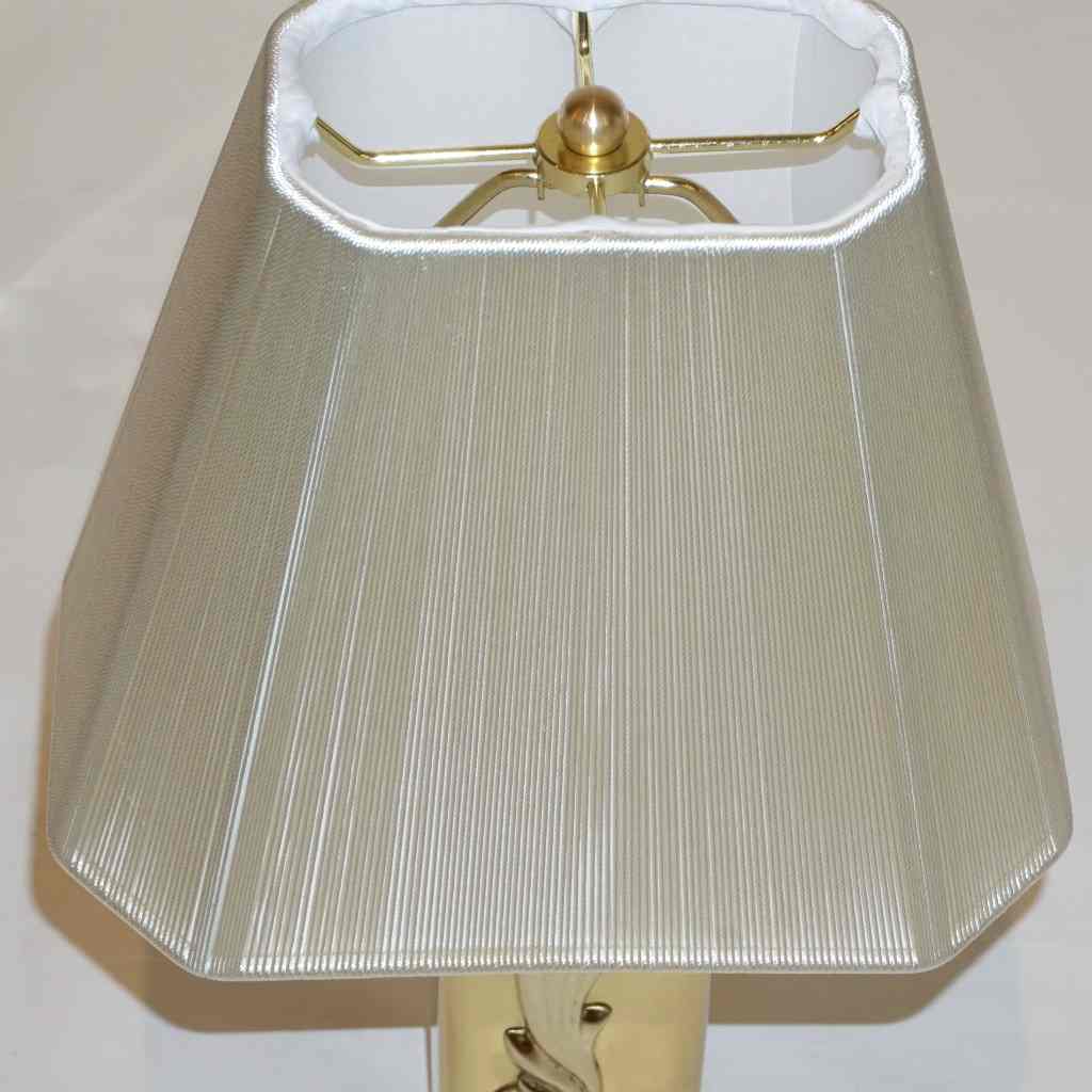 Lipparini 1960s Italian Vintage Pair of Gold Brass Lamps with White Silk Shades - Cosulich Interiors & Antiques