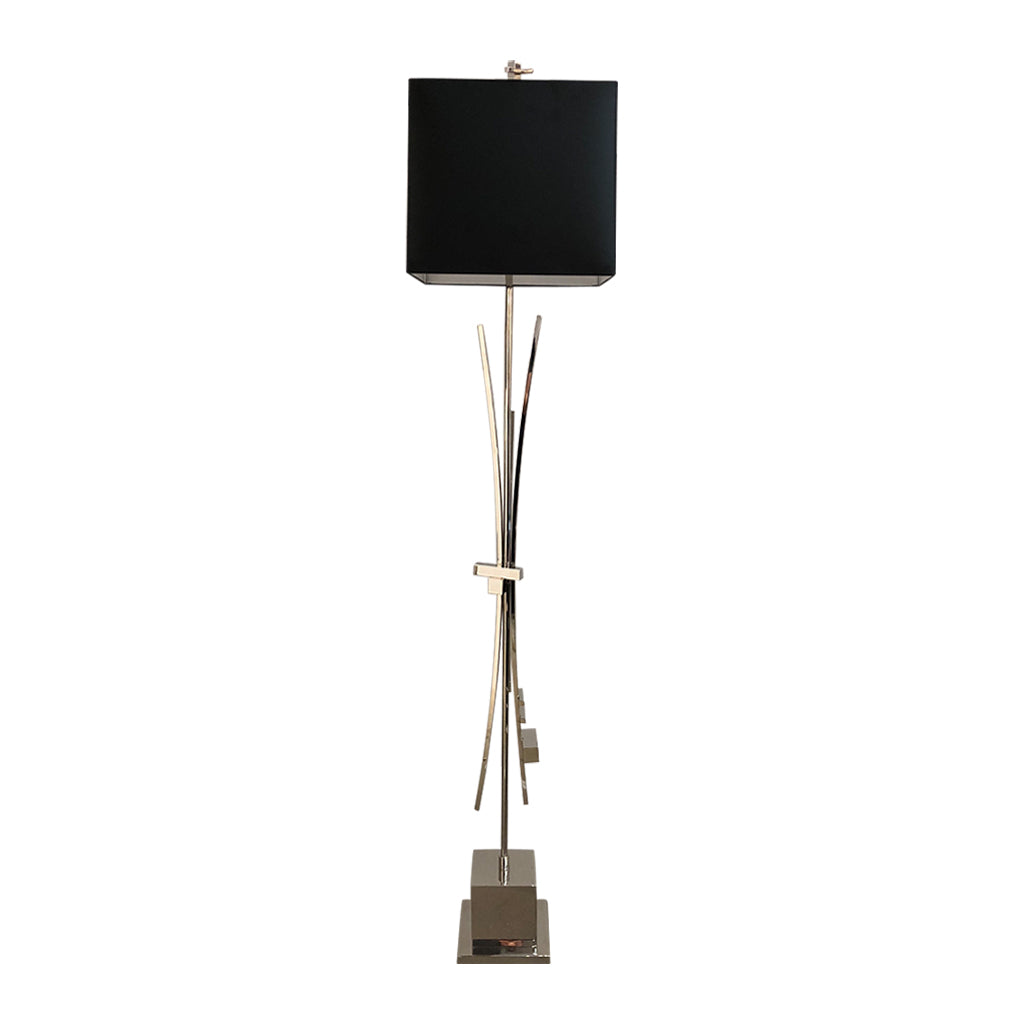 Contemporary Bespoke Italian Abstract Design Meccano Nickel Floor Lamp