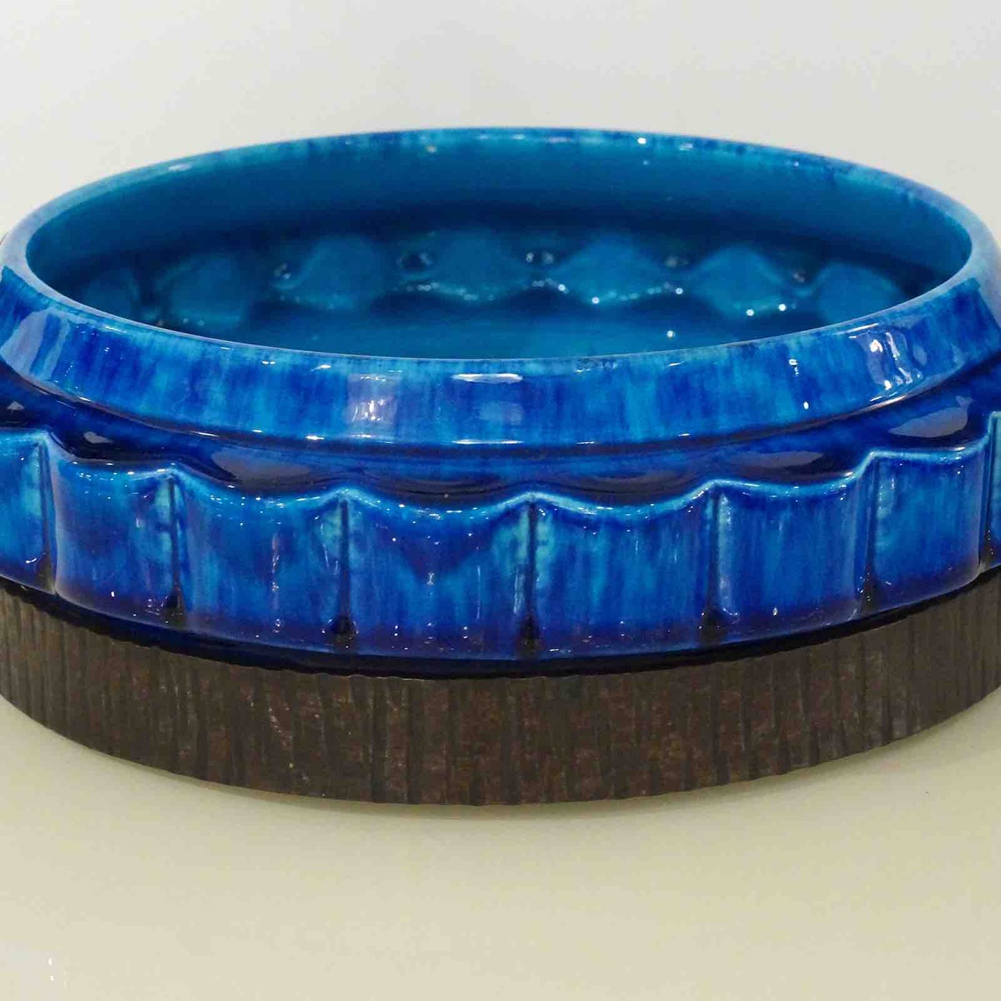 French Art Nouveau Paul Milet Sevres Ceramic Flower Wrought Iron Turquoise Bowl