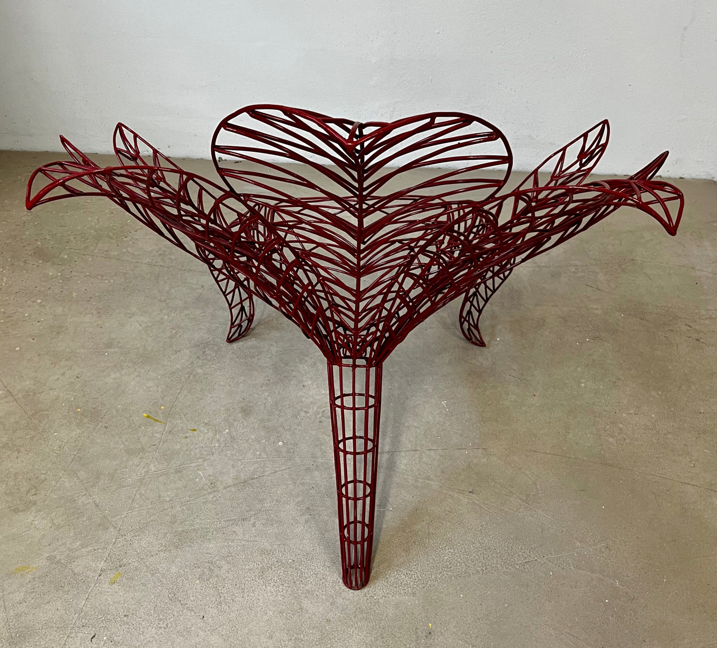 Spazzapan Italian Post-Modern Pop Art Bordeaux Flower Metal Sculpture Armchair