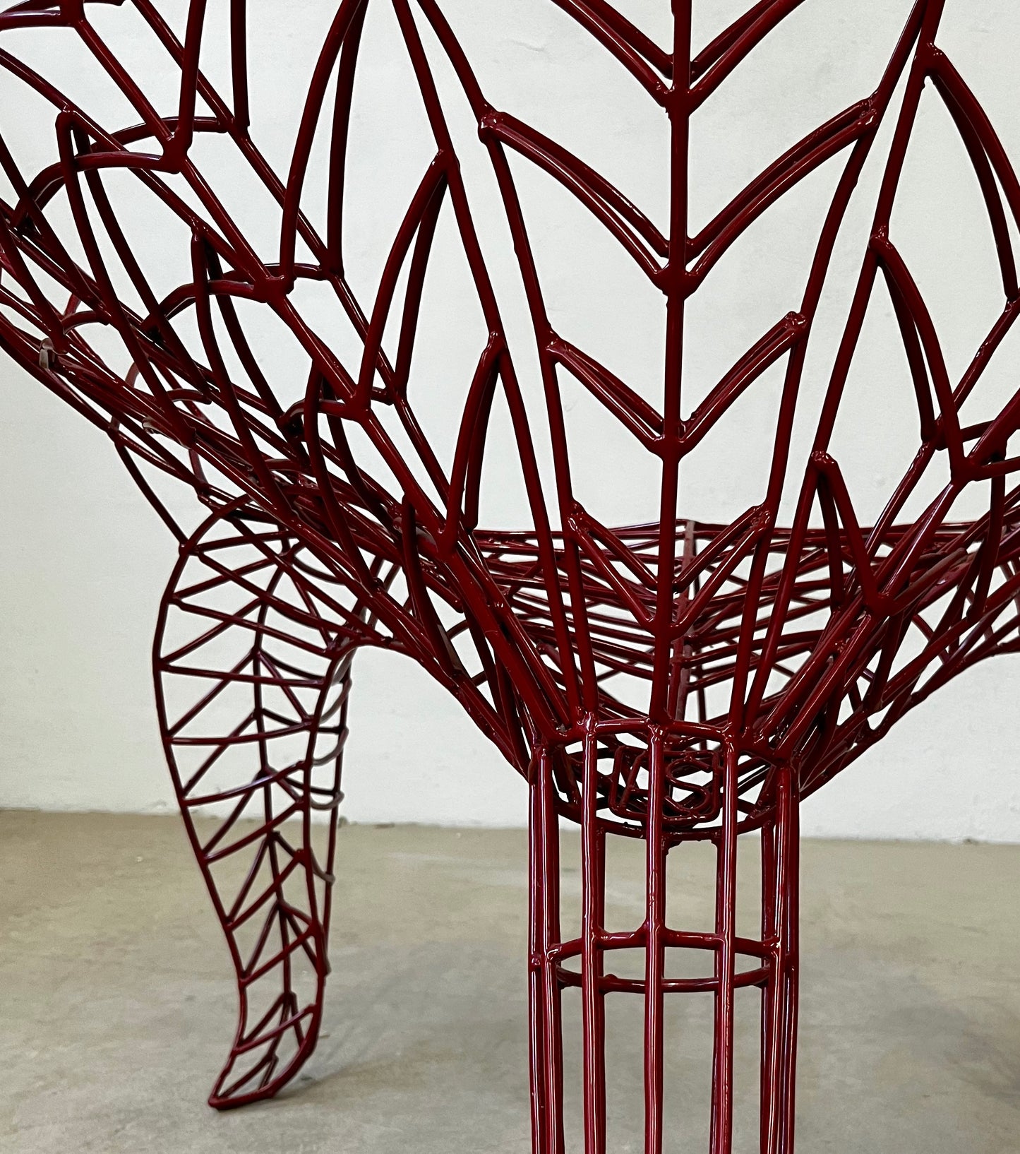 Spazzapan Italian Post-Modern Pop Art Bordeaux Flower Metal Sculpture Armchair
