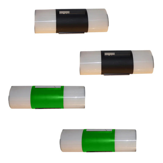 1960 Italian Pair of 2 Black / 2 Forest Green & White Tall Ceiling/ Wall Lights