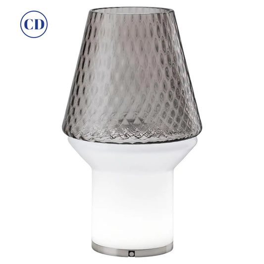 Italian Modern Wireless Dimmable White Gray Glass Portable Table Lamp/Lit Vase