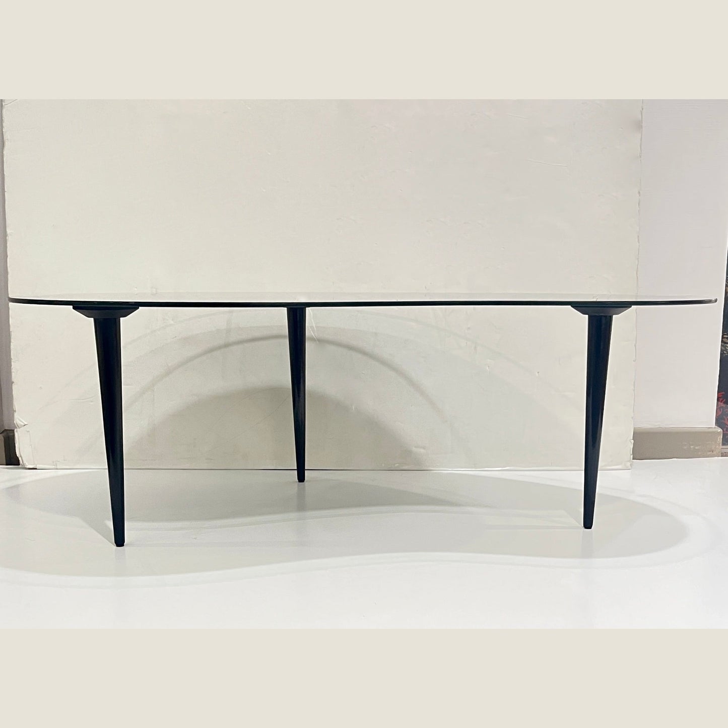 1960s Italian Mid-Century Modern Design Bean Shape Black Crystal Coffee Table