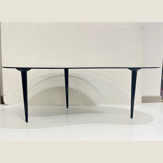 1960s Italian Mid-Century Modern Design Bean Shape Black Crystal Coffee Table