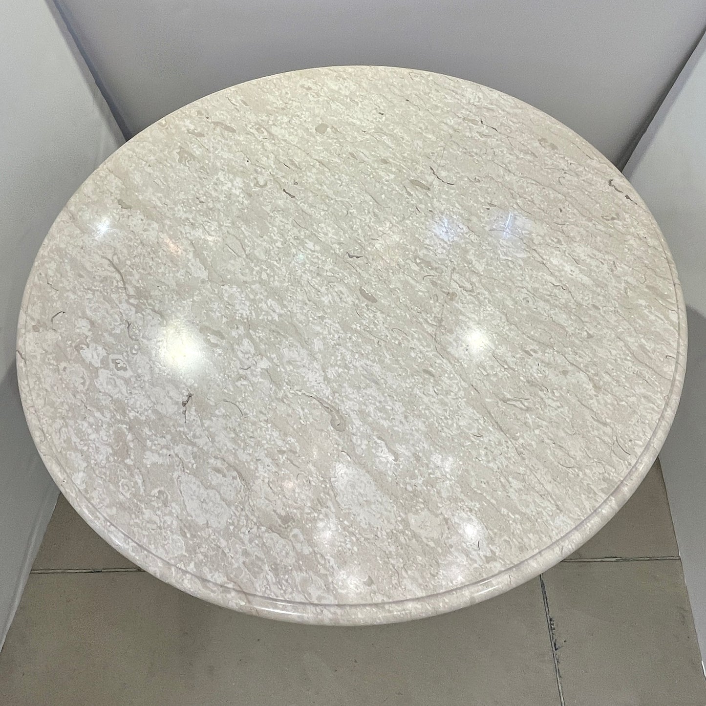 Italian Vintage Neoclassical Hollywood White Marble Center Table Brass Swan Base