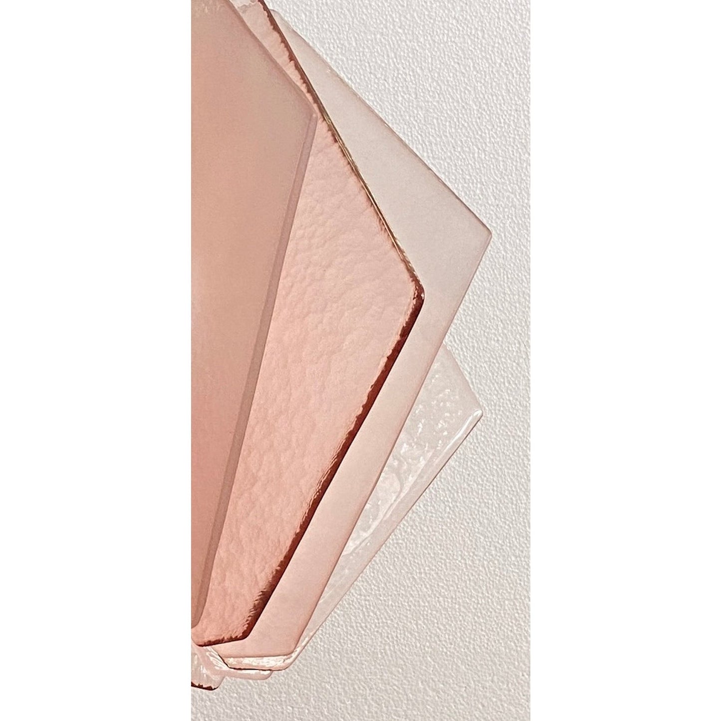 Contemporary Italian Rose Pink Textured Murano Glass Bronze Pendant/Chandelier