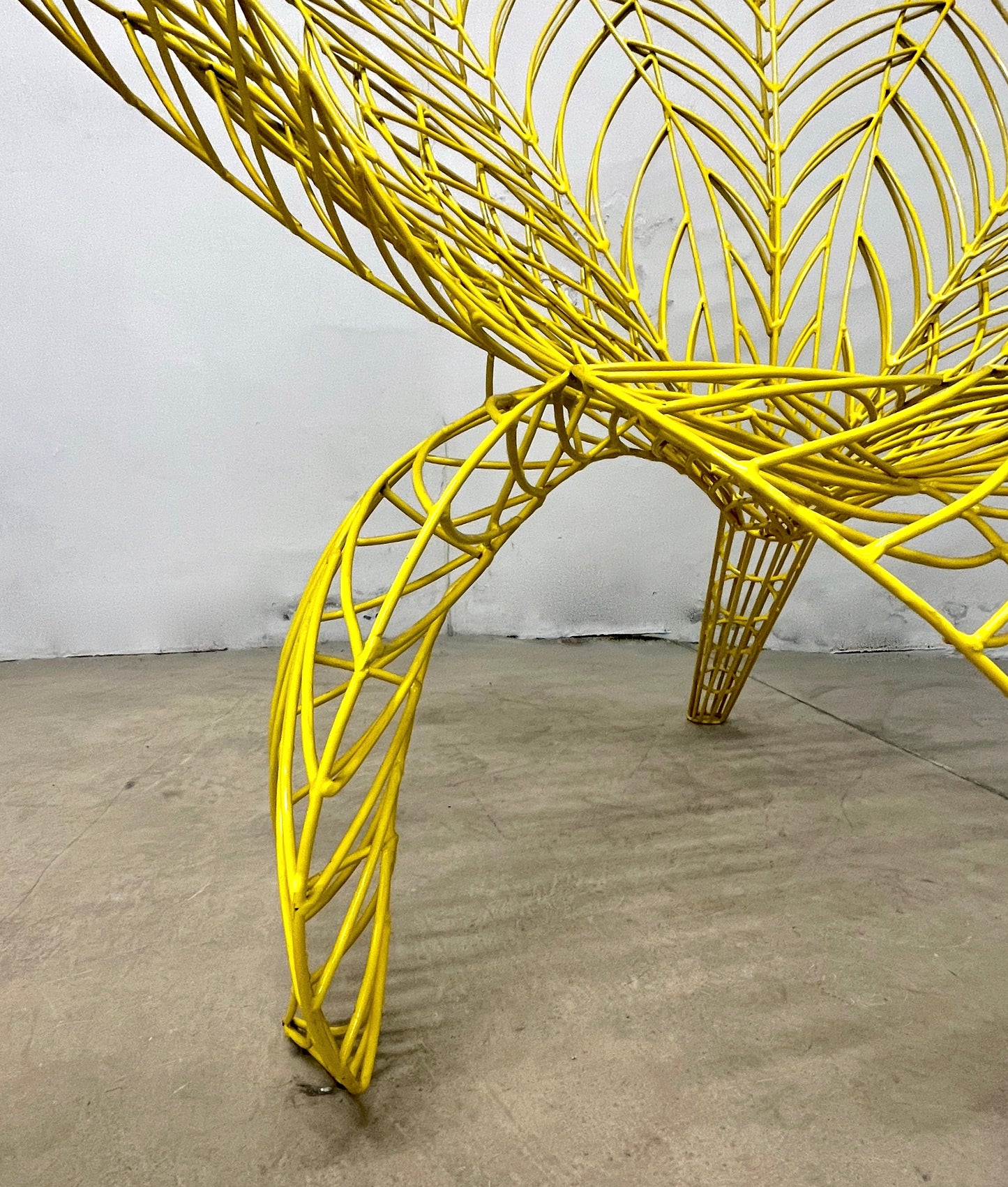 Spazzapan Italian Post-Modern Pop Art Yellow Flower Metal Sculpture Armchair