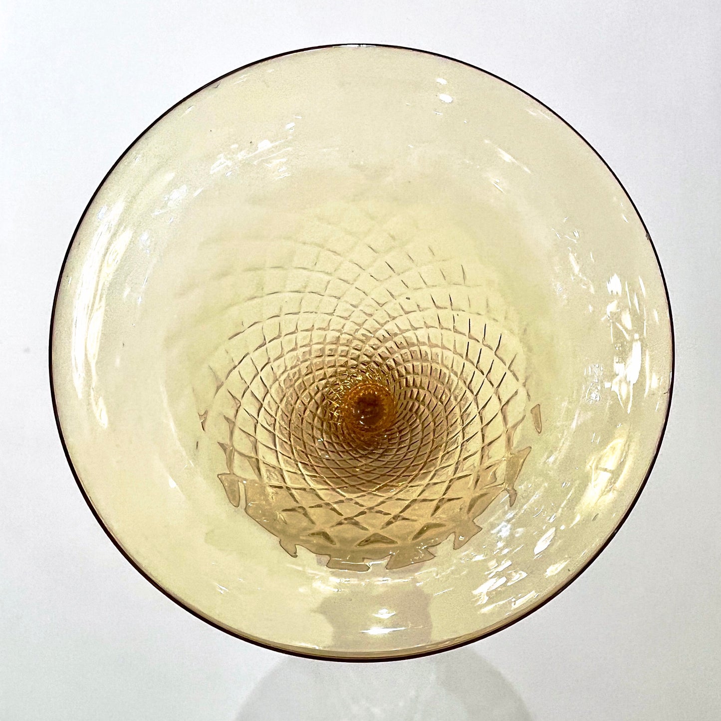 Modern Italian Gold Honeycomb Murano Glass Tall Round Conical Double Vase