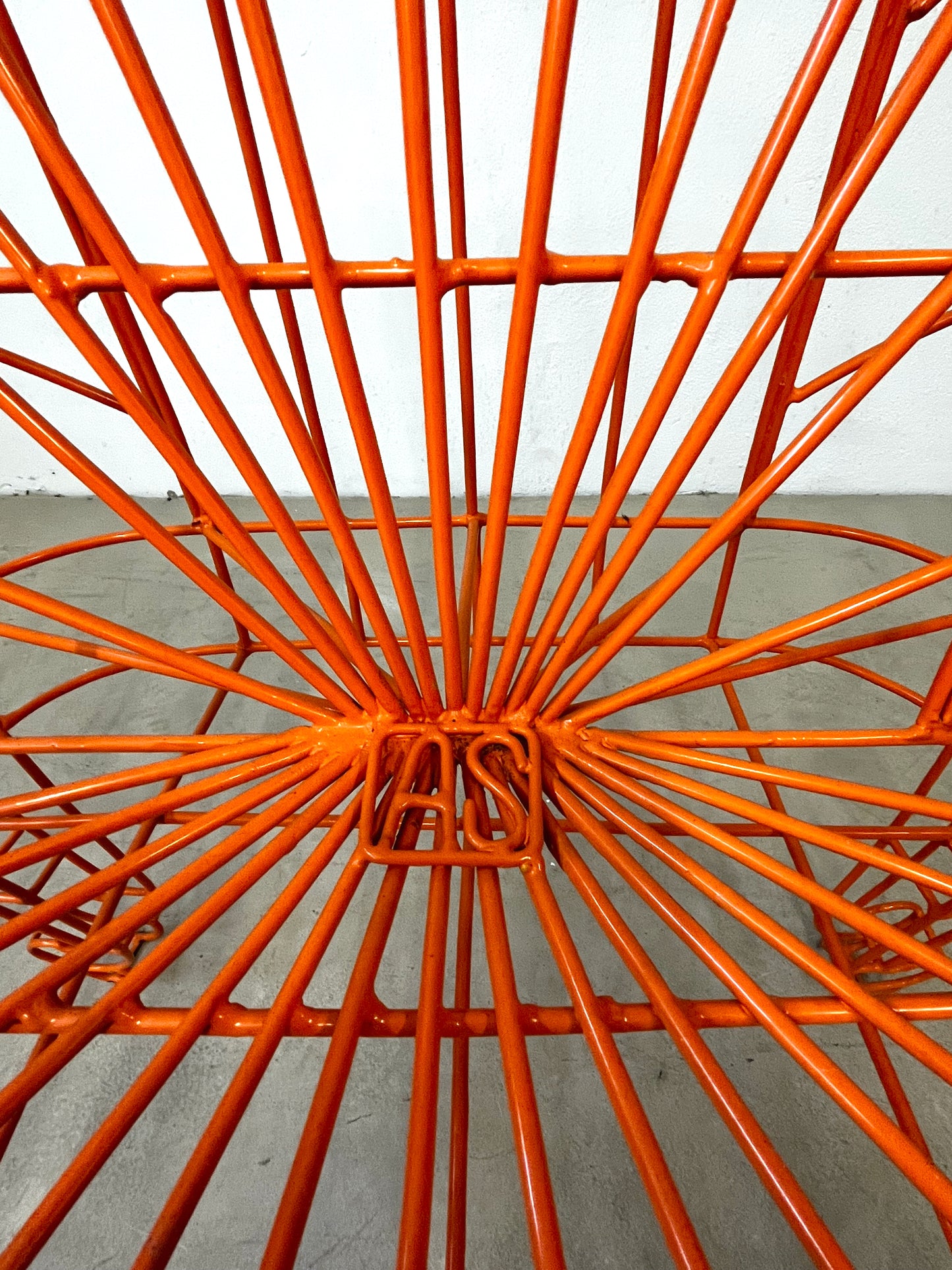 Spazzapan Italian Post-Modern Pop Art Orange Metal Sculpture Throne Armchair