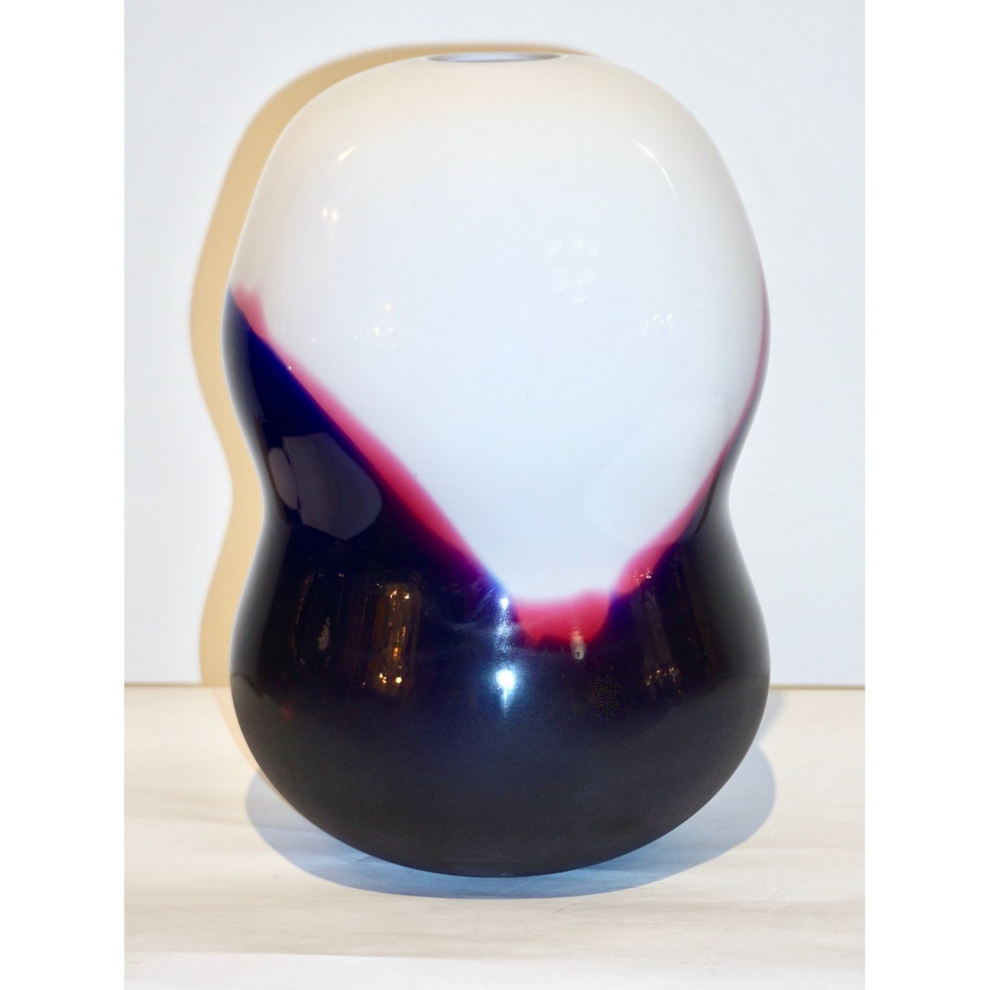 Formia 1980 Italian Vintage Purple Blue White Murano Glass Organic Design Vase