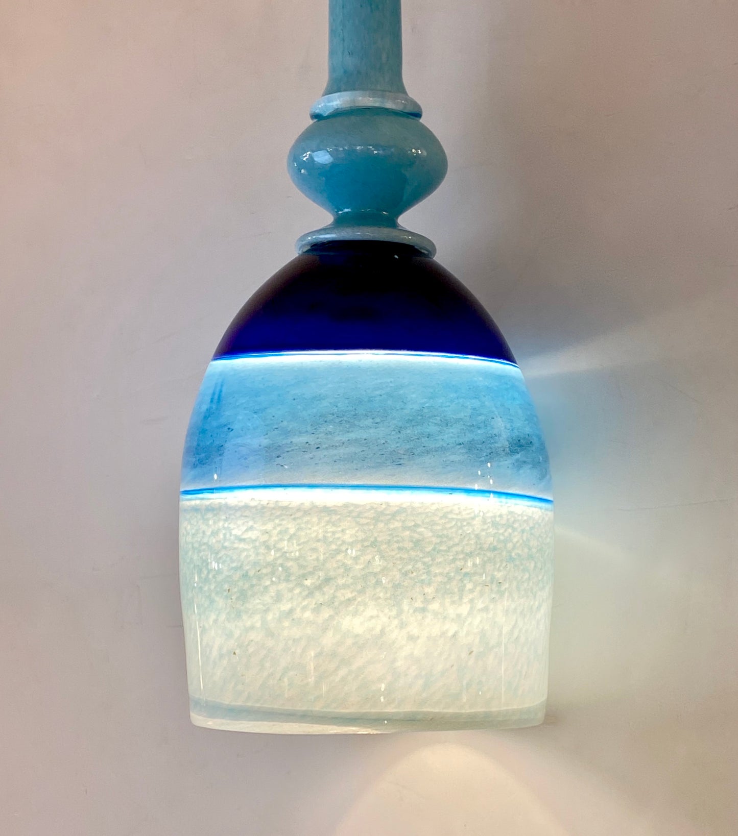 Contemporary Bespoke Italian Organic Black Blue Azur Murano Glass Pendant Light