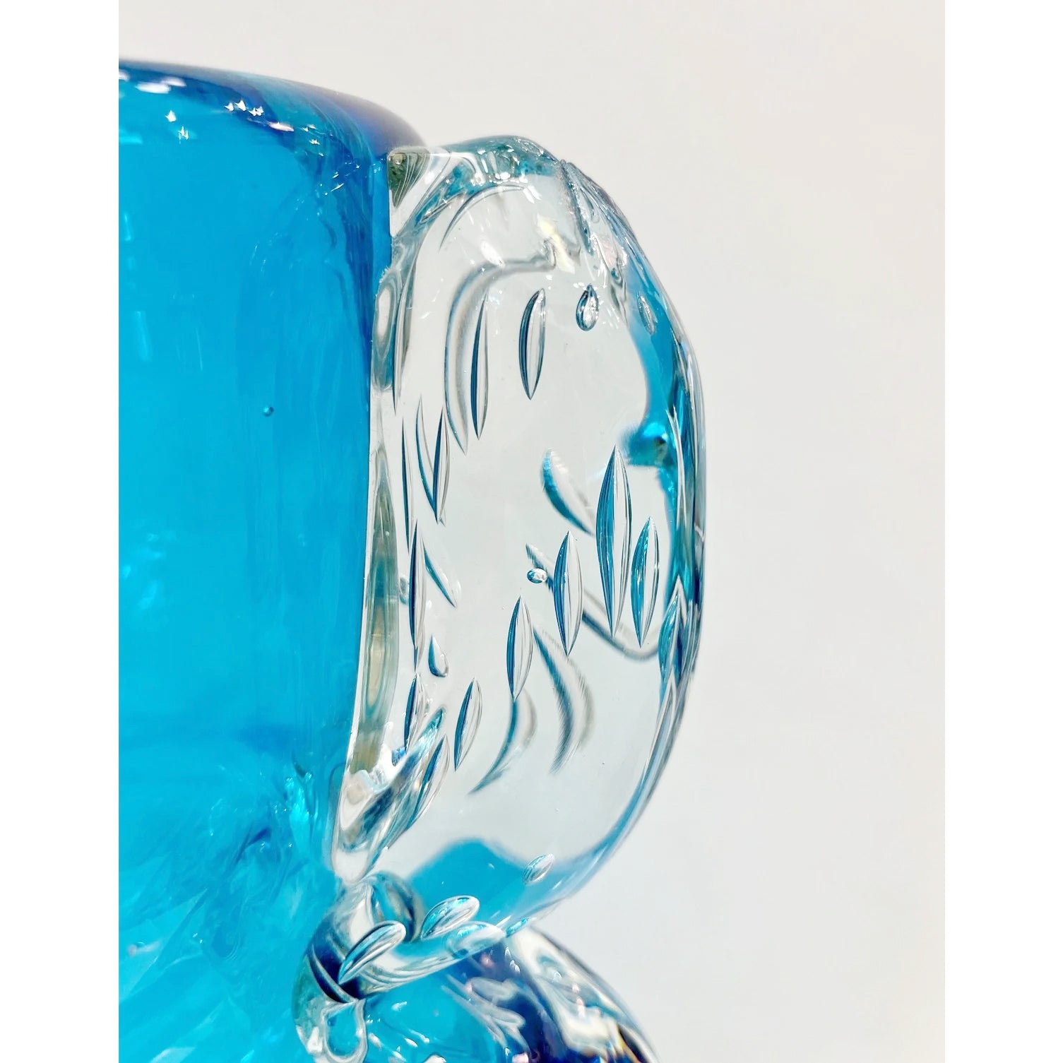 Signed Italian Sky Blue Murano Glass Vase by Flavio