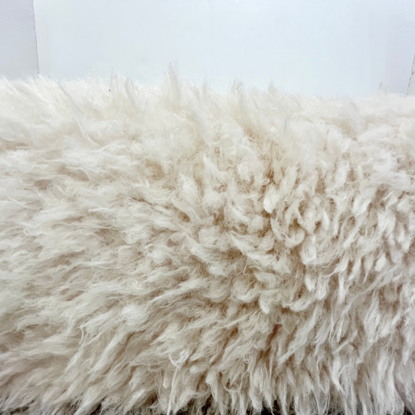 1970 Italian Vintage White Himalayan Faux Fur Steel Bed Stool Bench-2 available