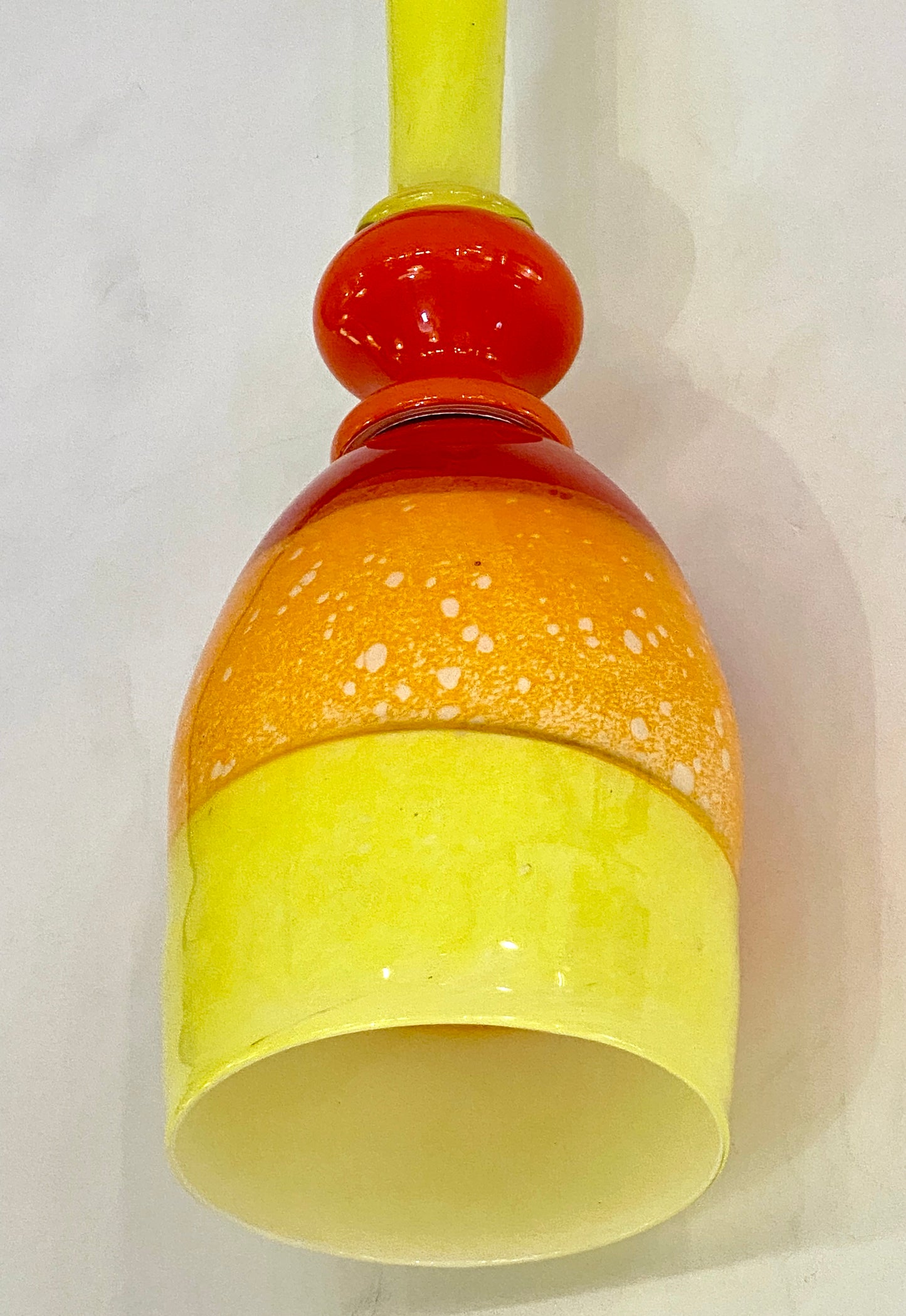 Contemporary Bespoke Italian Organic Yellow Orange Murano Glass Pendant Light