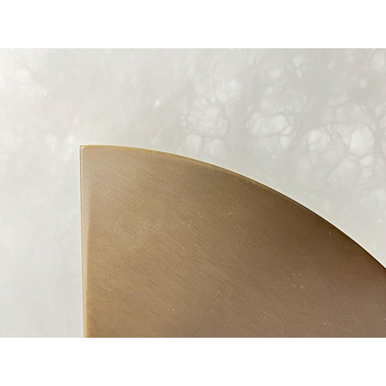 Bespoke Art Deco Style Half Moon Rotating Bronze Sconce in Alabaster