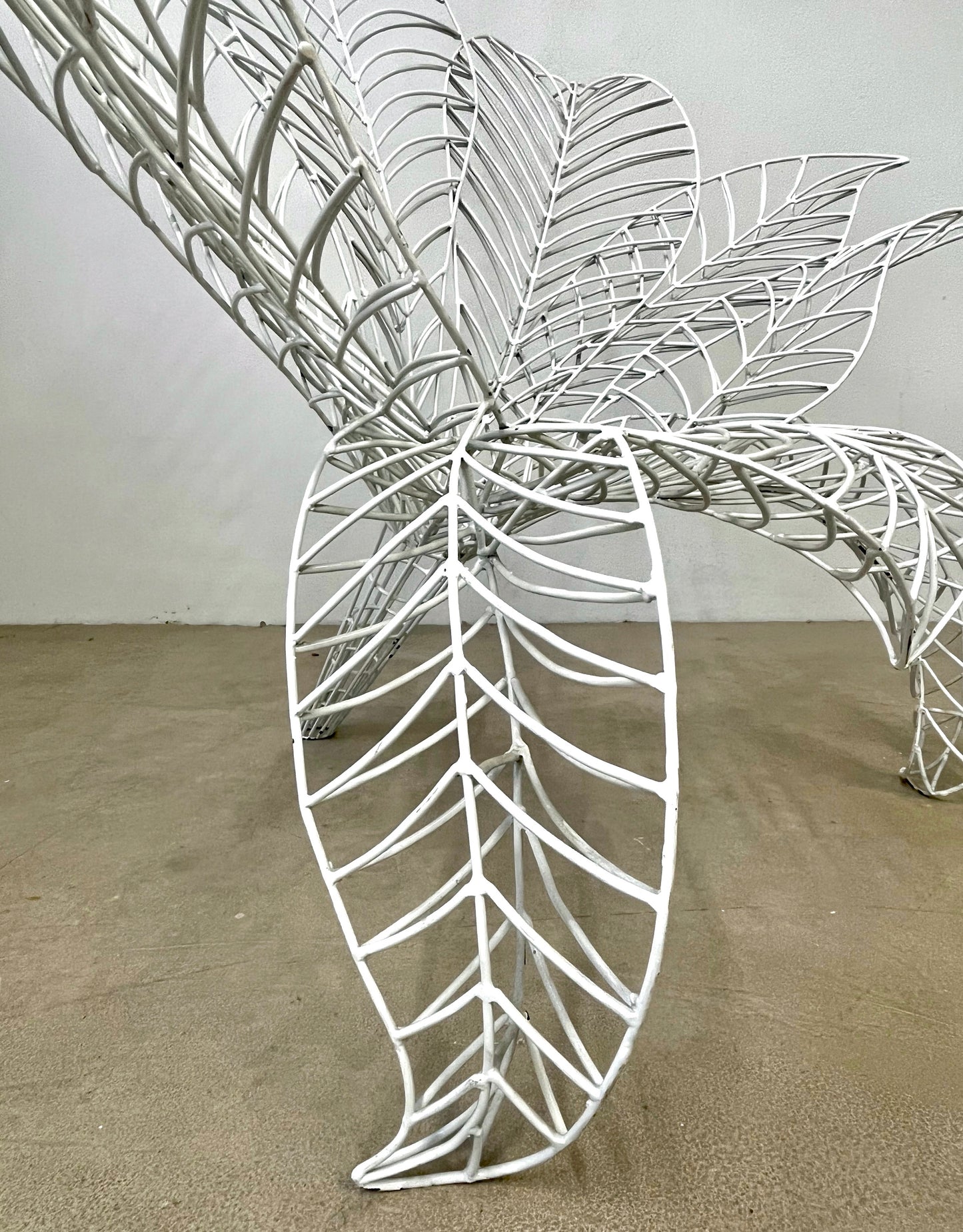 Spazzapan Italian Post-Modern Pop Art White Flower Metal Sculpture Armchair