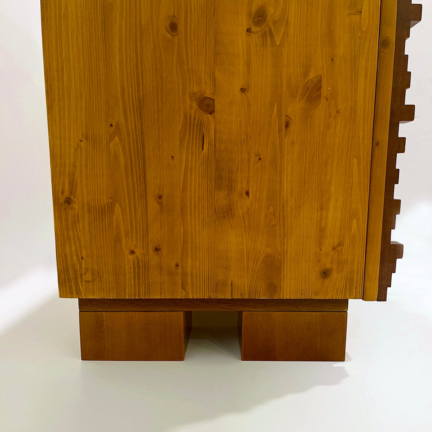 Contemporary Italian 2-Door Modern Cabinet/Sideboard in Solid Carved Beech Wood
