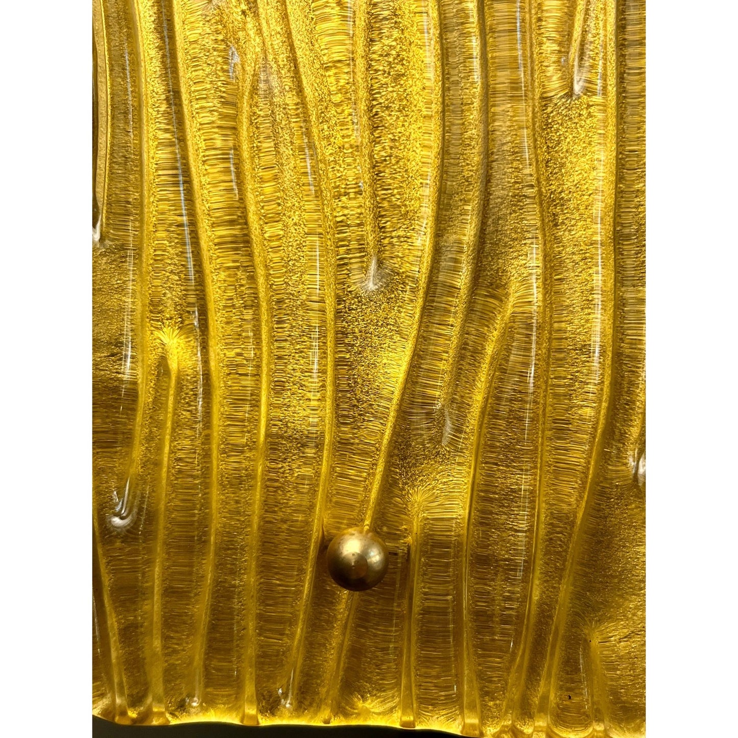 Bespoke Modern Art Deco Italian Gold Murano Glass Brass Lantern / Chandelier