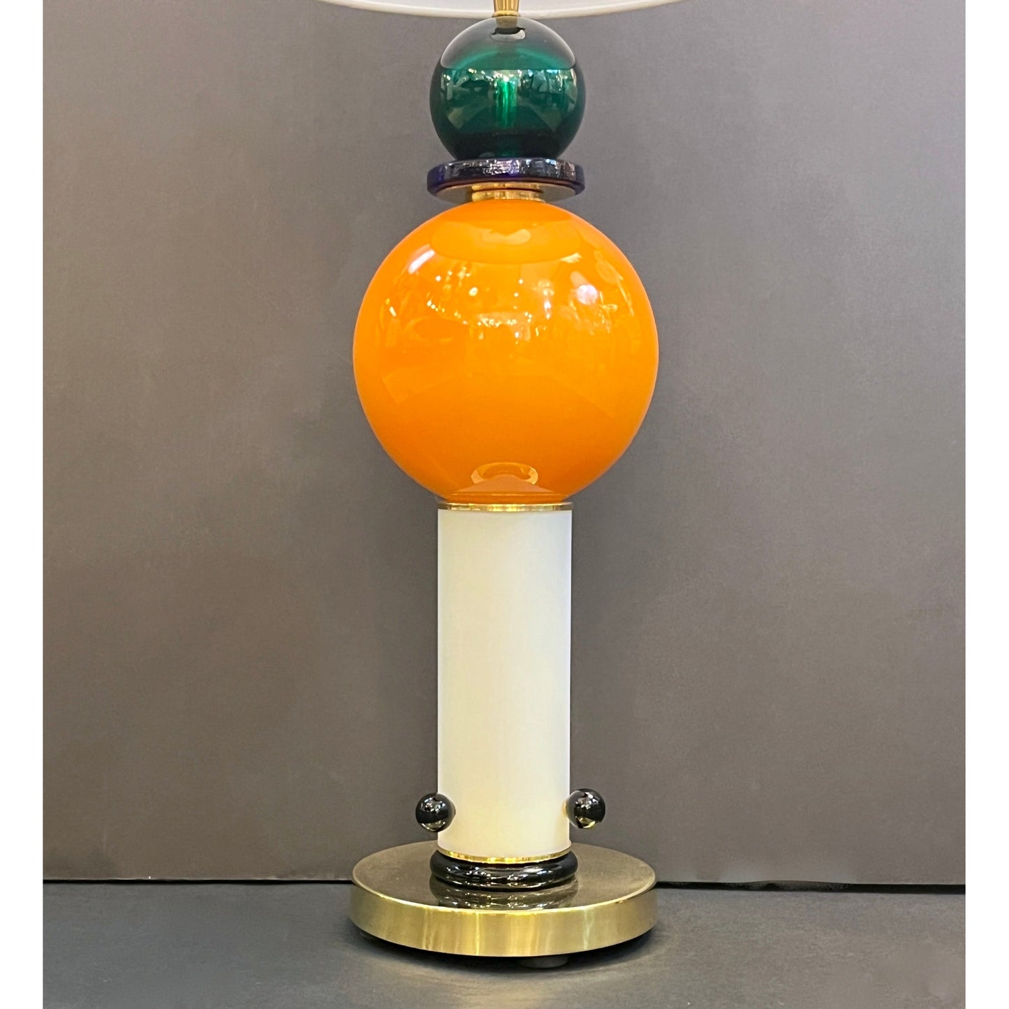 Postmodern Italian Memphis Style Green Blue White Orange Murano Glass Lamps