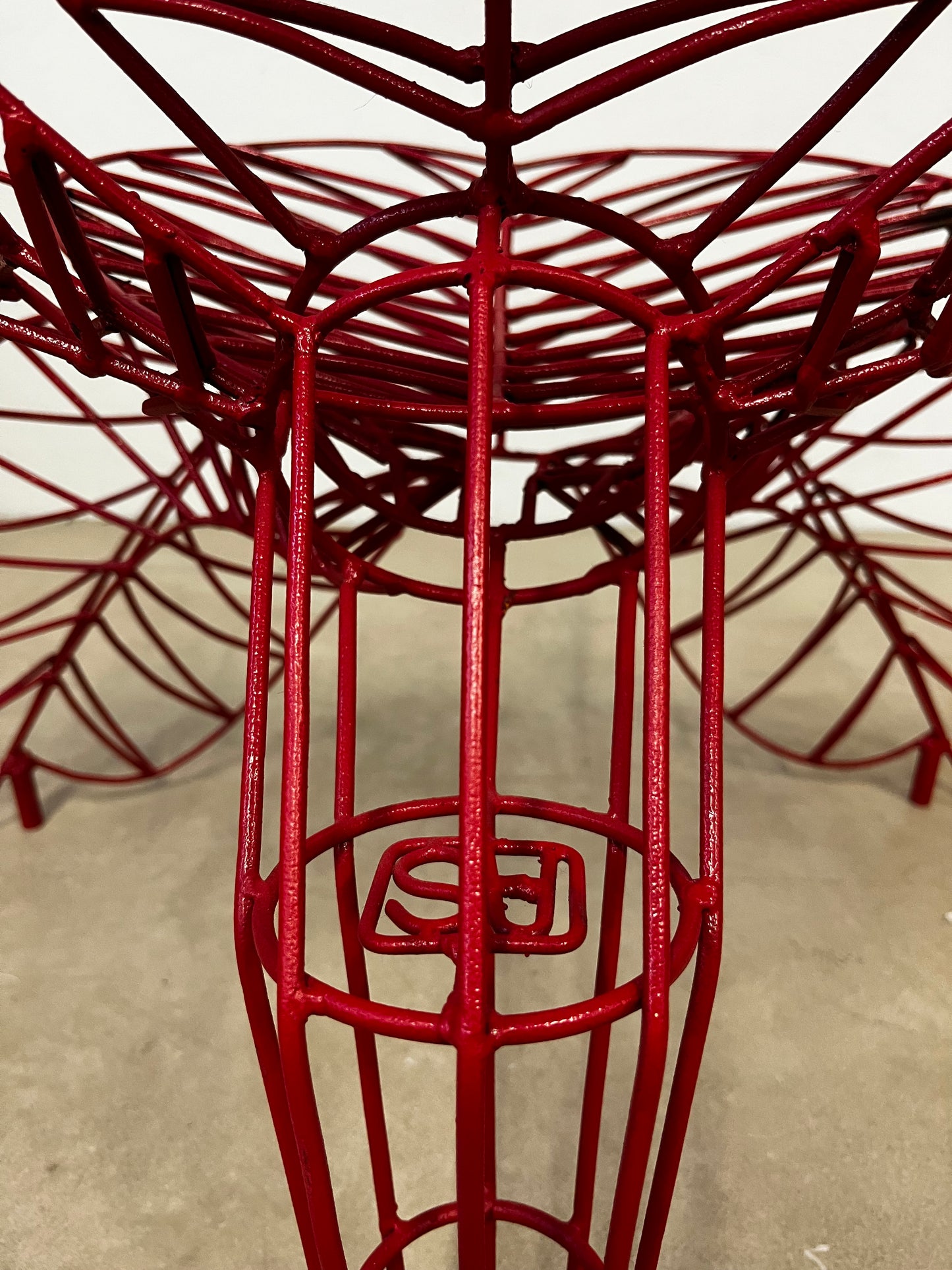 Spazzapan Italian Post-Modern Pop Art Red Metal Flower Sculpture Armchair