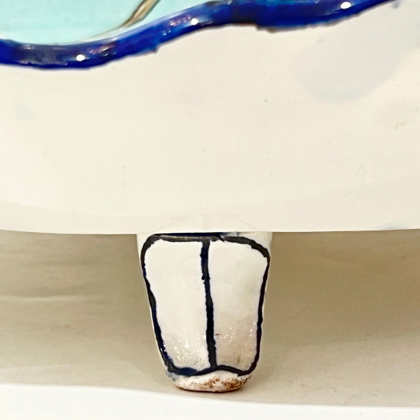 1871 Gien Antique French Asian Japanese Style Flower Decor Centerpiece Plate