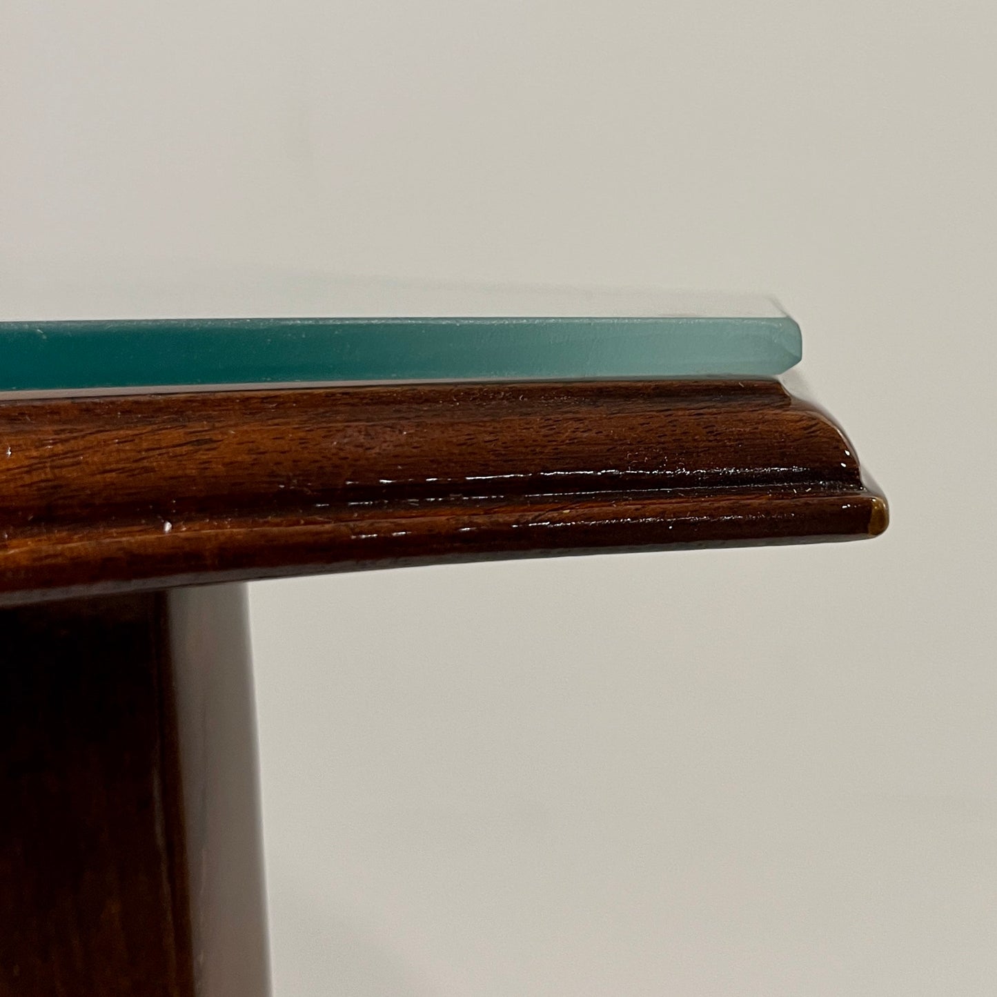 Edwardian Antique English Mahogany Two-Tier Side Table Glass Top Gallery Shelf