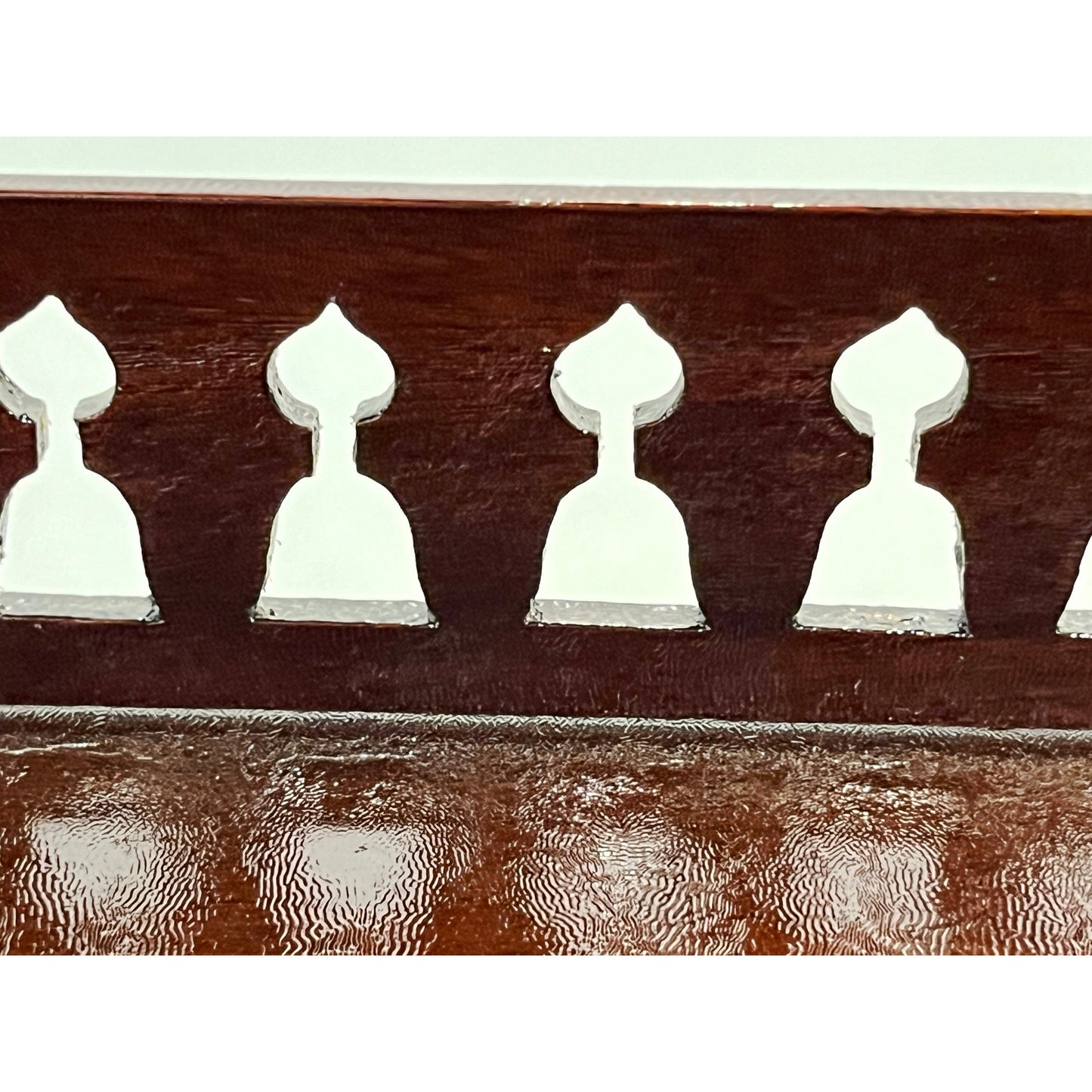 Edwardian Antique English Mahogany Two-Tier Side Table Glass Top Gallery Shelf